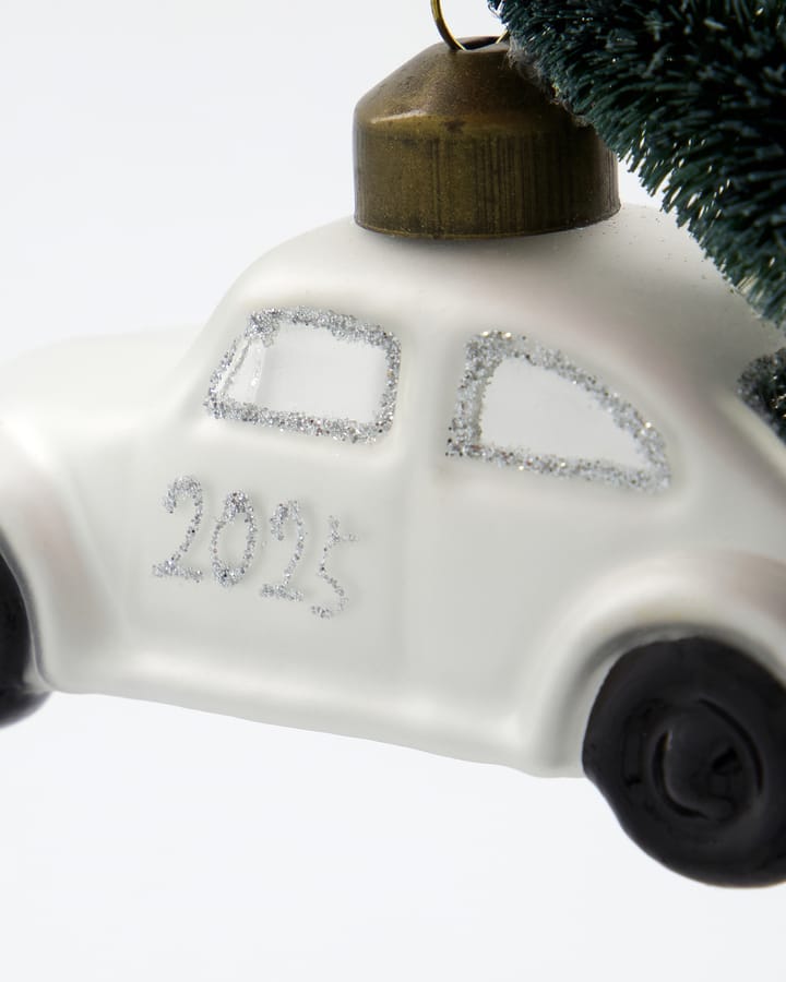 Ornement de Noël Car, Blanc-argent House Doctor