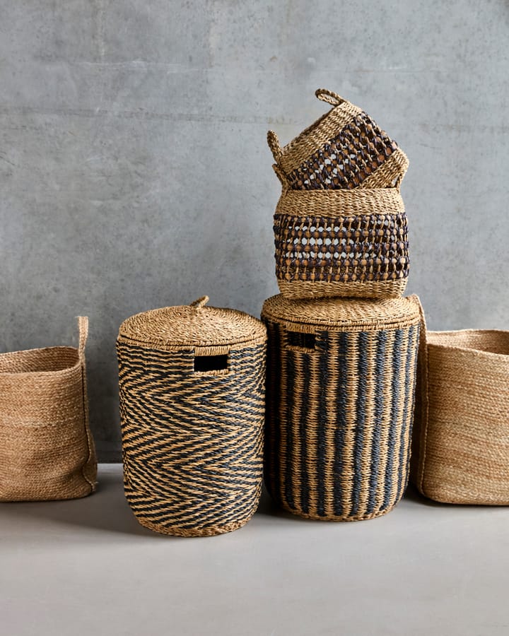 Panier à linge Cesto, 2 pièces, Naturel-noir House Doctor