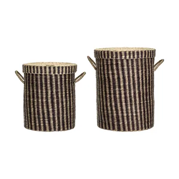 Panier à linge Laundry avec couvercle 2 pièces - Naturel-brun - House Doctor