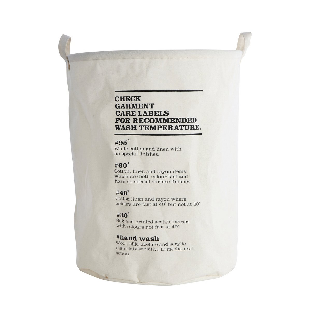 House Doctor Panier à linge wash instructions noir-blanc