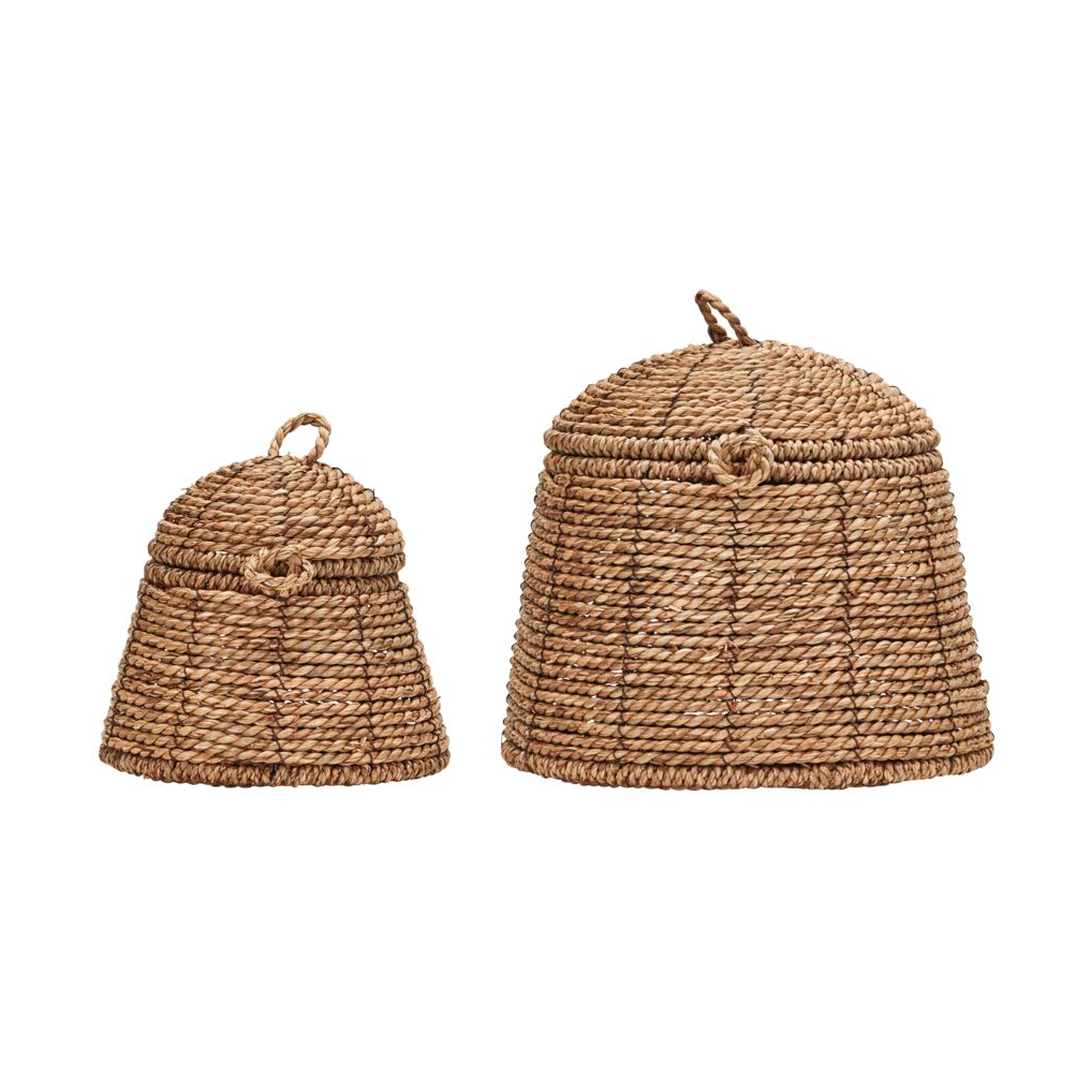 House Doctor Panier de rangement Rama avec couvercle, lot de 2 Nature