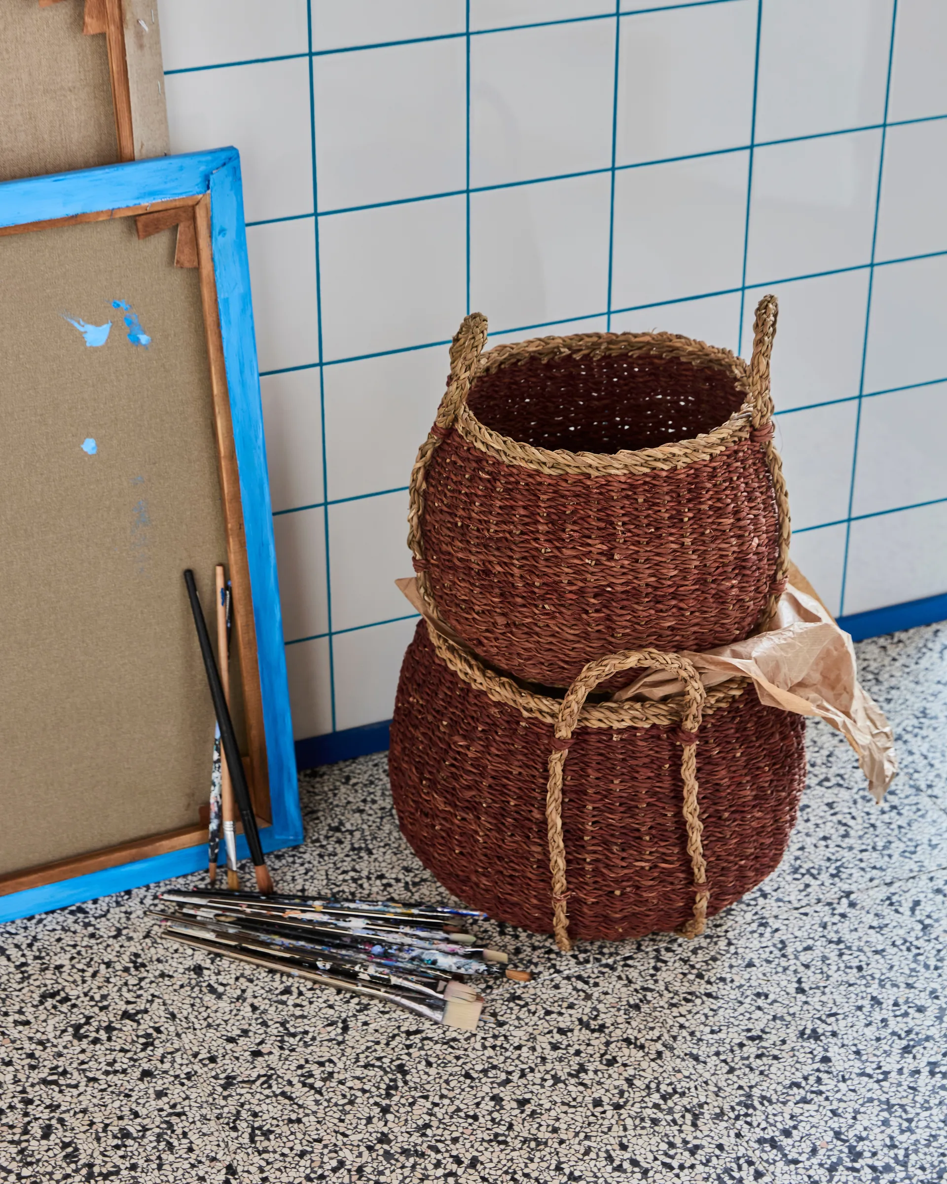 Panier de rangement Rangi, 2 pièces, Marron House Doctor