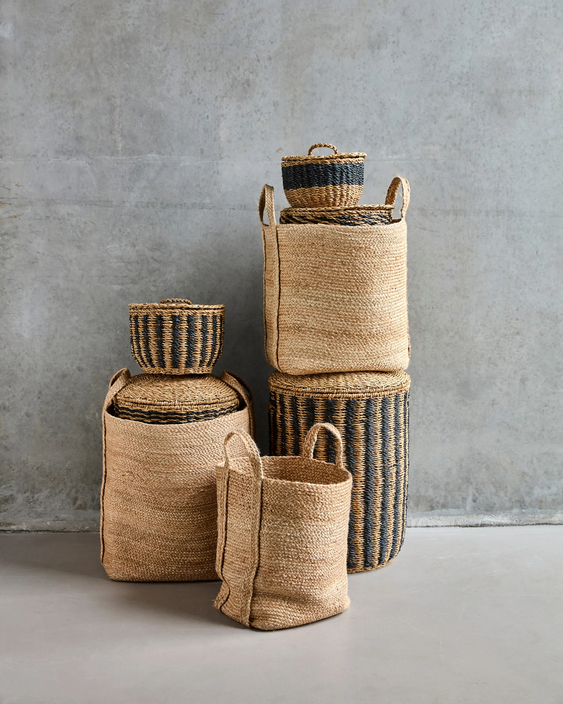 Panier de rangement Stella, 3 pièces, Naturel House Doctor