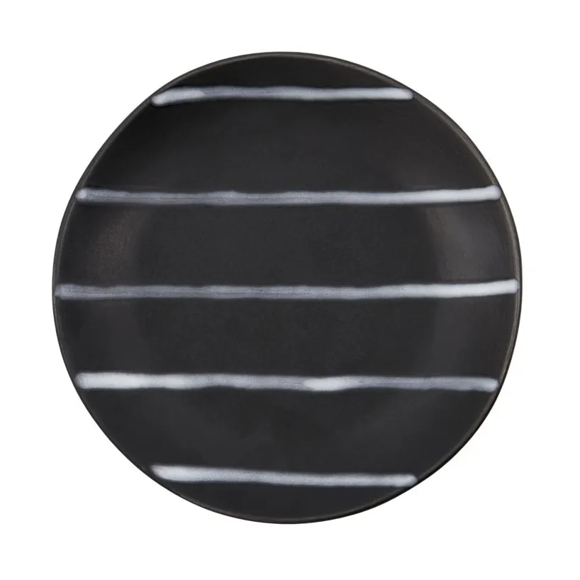 Petite assiette Line Ø19,5 cm, Noir-marron House Doctor