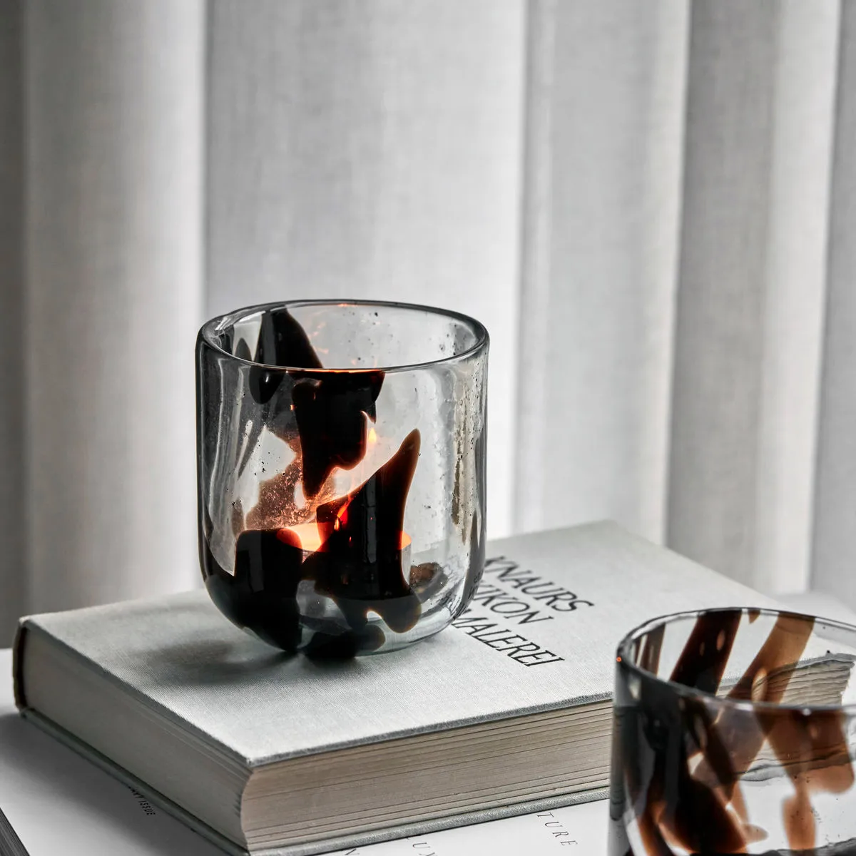 Photophore Home Ø9 cm lot de 2, Brun foncé House Doctor