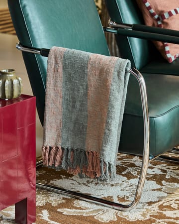 Plaid Ponra 130x180 cm - Kaki-Rouge brûlé - House Doctor