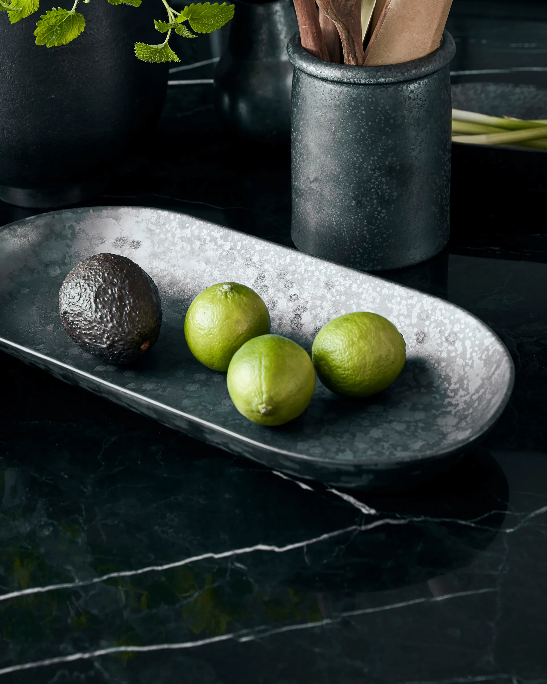 Plat à service Pion 19x38 cm, Noir-marron House Doctor