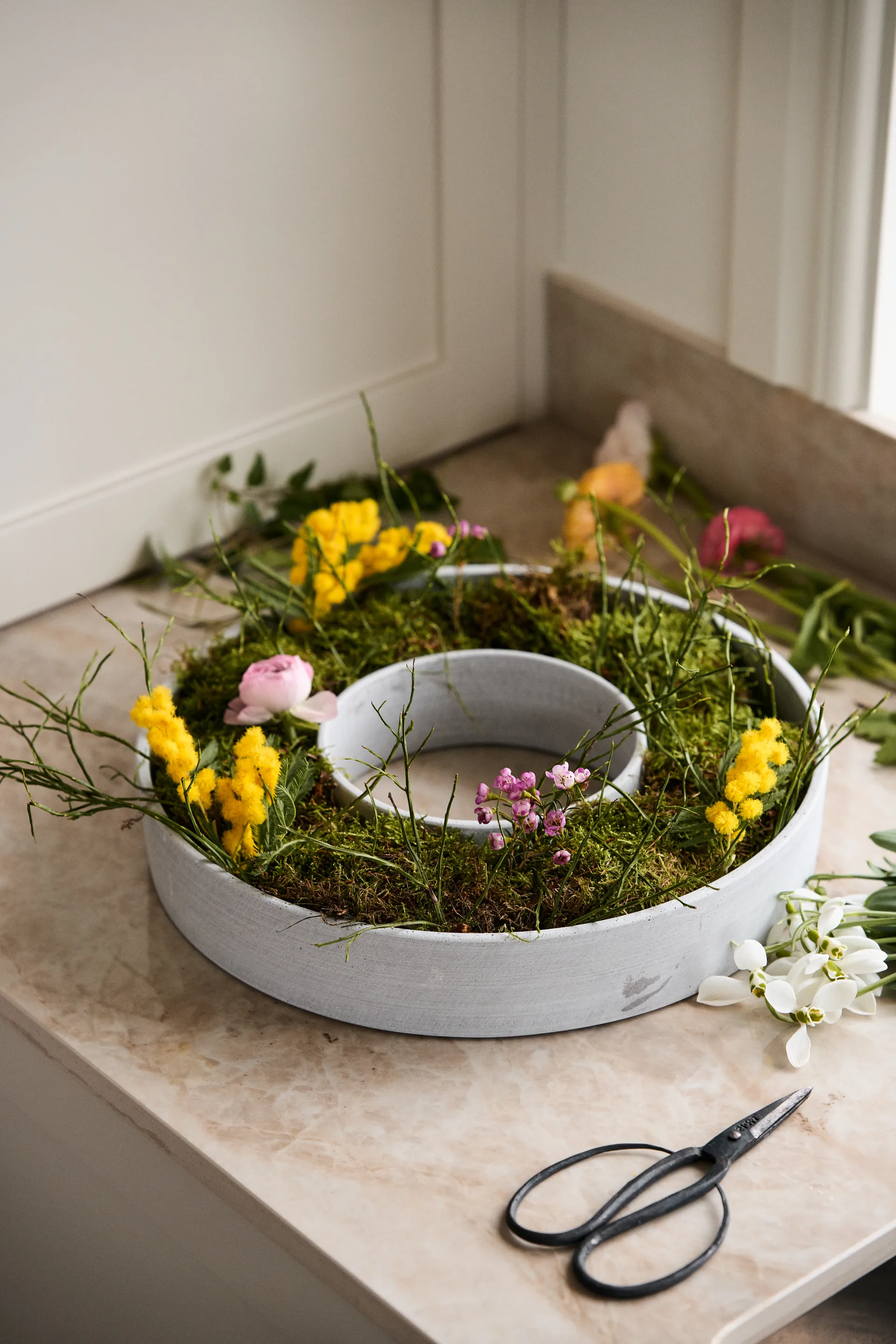 Plateau bougeoir Ring, Béton House Doctor