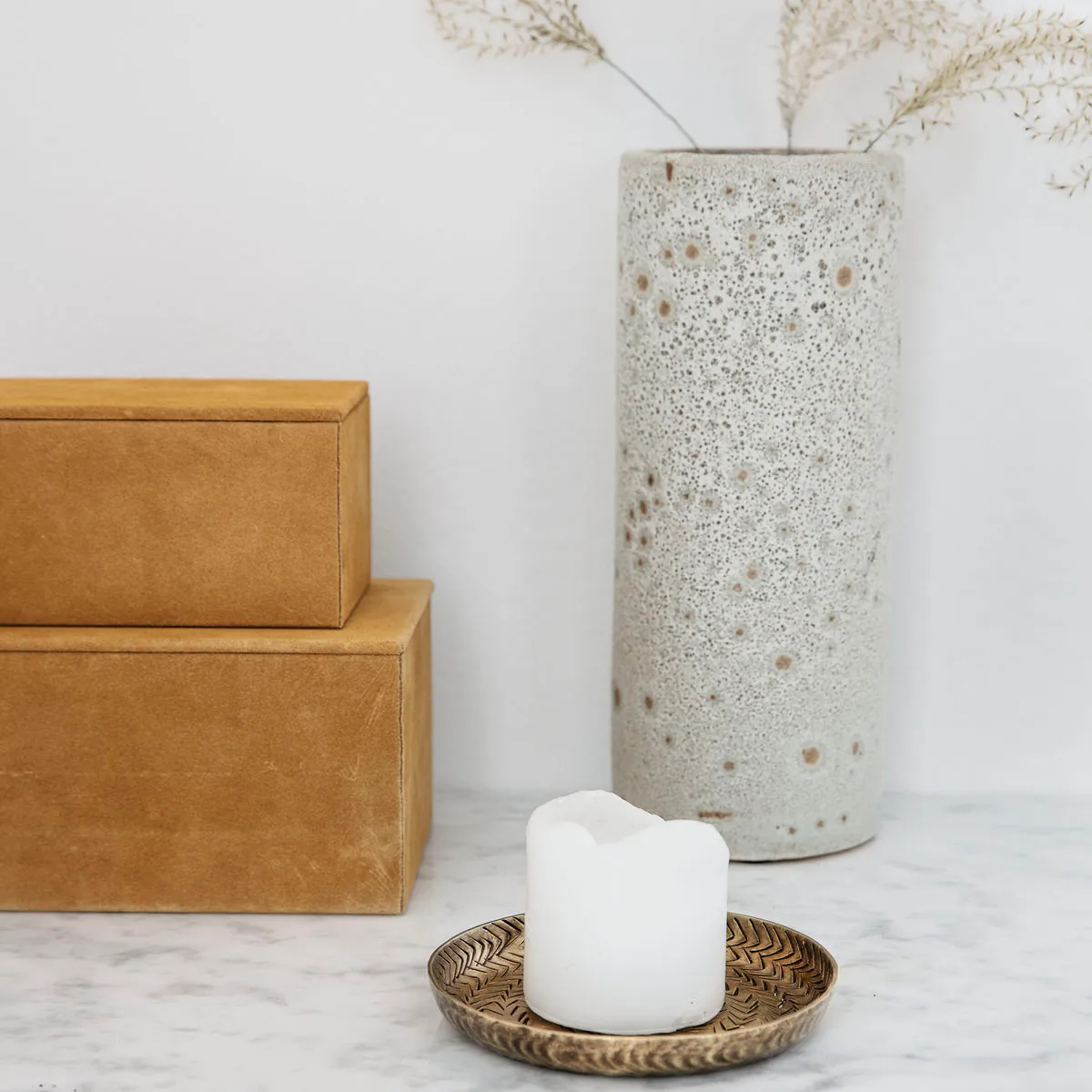 Plateau Rattan fini laiton, 12 cm House Doctor