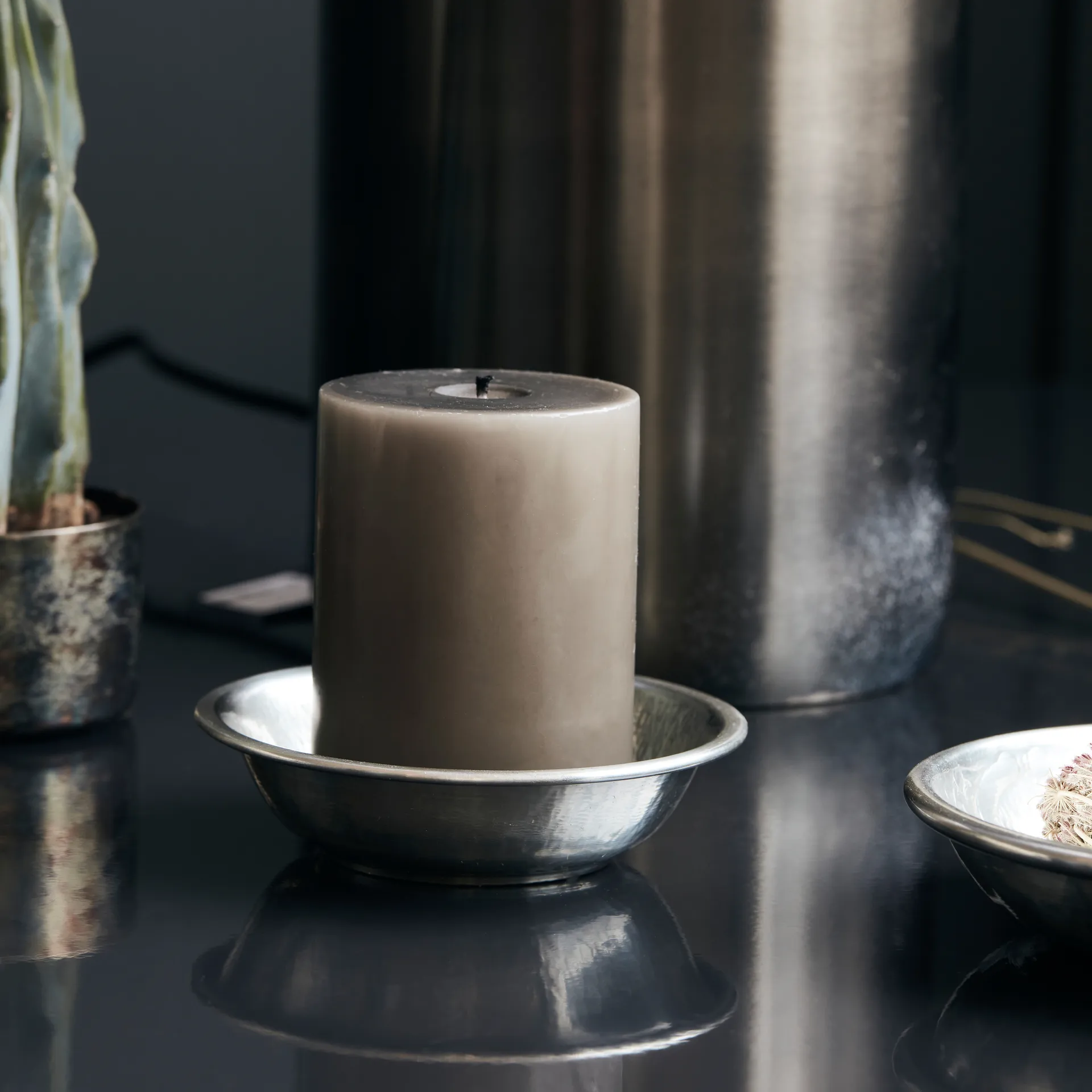 Plateau Tura Ø12 cm, Antique silver House Doctor