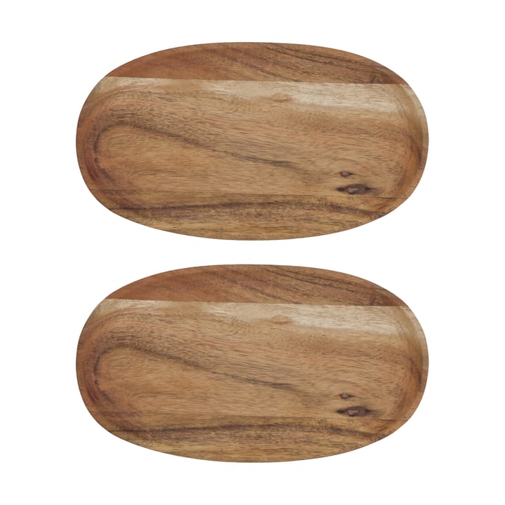 Plateau Wood 12,5x22,5 cm 2 pièces - Naturel - House Doctor