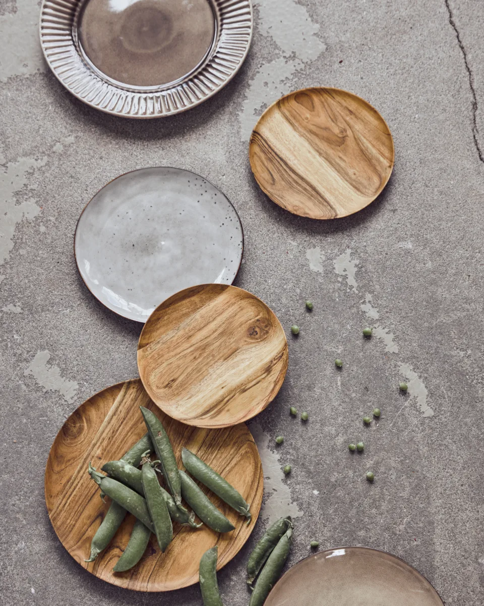 Plateau Wood Ø17,5 cm 2 pièces, Naturel House Doctor