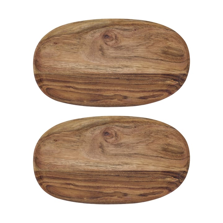 Plateau Wood 19x33 cm 2 pièces - Naturel - House Doctor