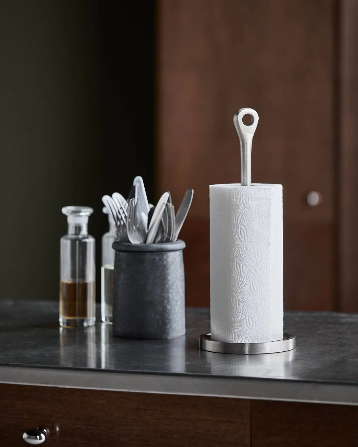 Porte-essuie-tout Eden, Argent brossé, 35,5 cm House Doctor