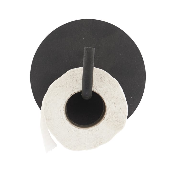 Porte-rouleau papier toilette en corian blanc ou avec insert noir, fabriqué  en Italie - Elono