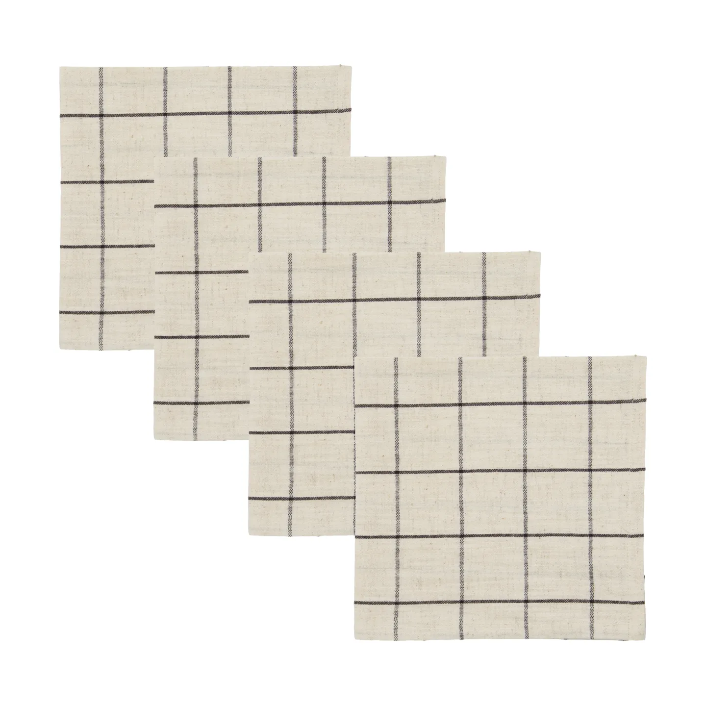 Serviette en tissu Join 40x40 cm 4 pièces, Noir-off white House Doctor