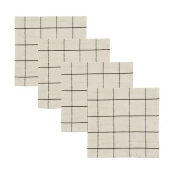 Serviette en tissu Join 40x40 cm 4 pièces - Noir-off white - House Doctor