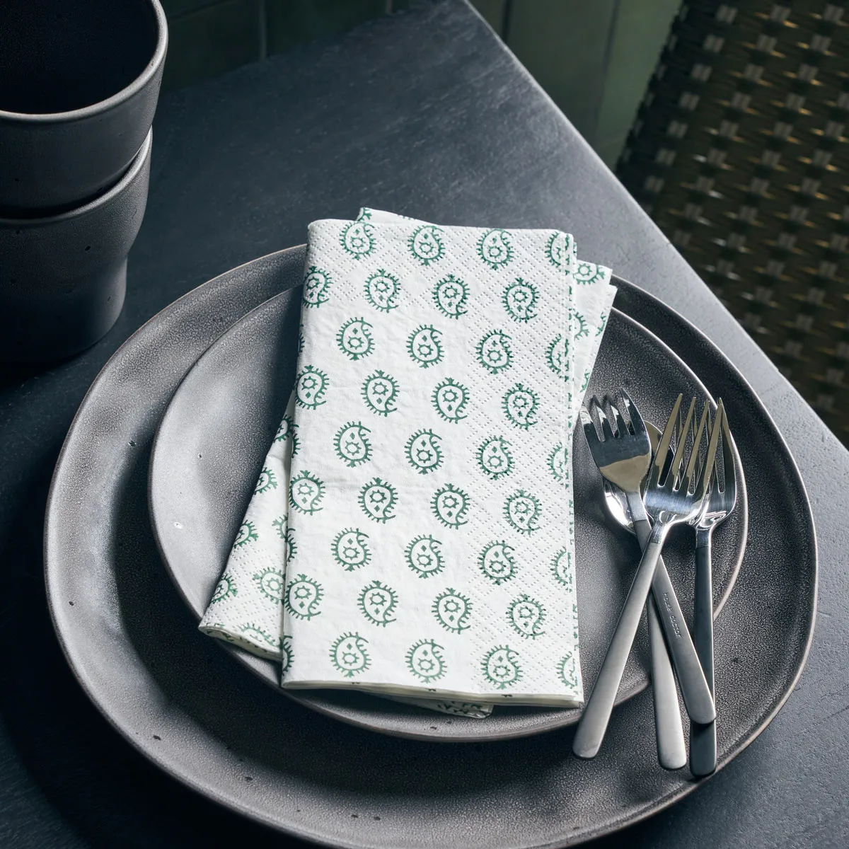 Serviettes Arke lot de 40, Vert House Doctor