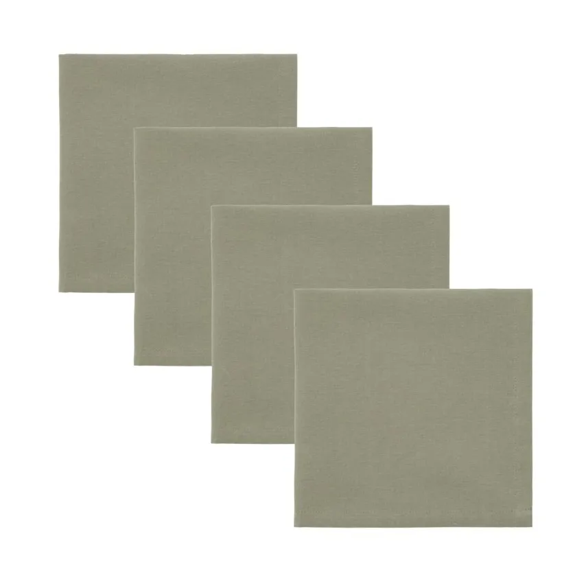Serviettes Real 40x40 cm lot de 4, Vert olive House Doctor