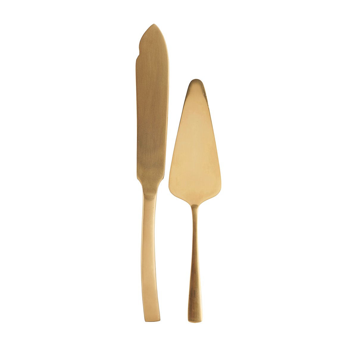 House Doctor Set à gâteaux Golden 2 pièces | Design Scandinave | Couteaux à gâteaux & de service | Doré