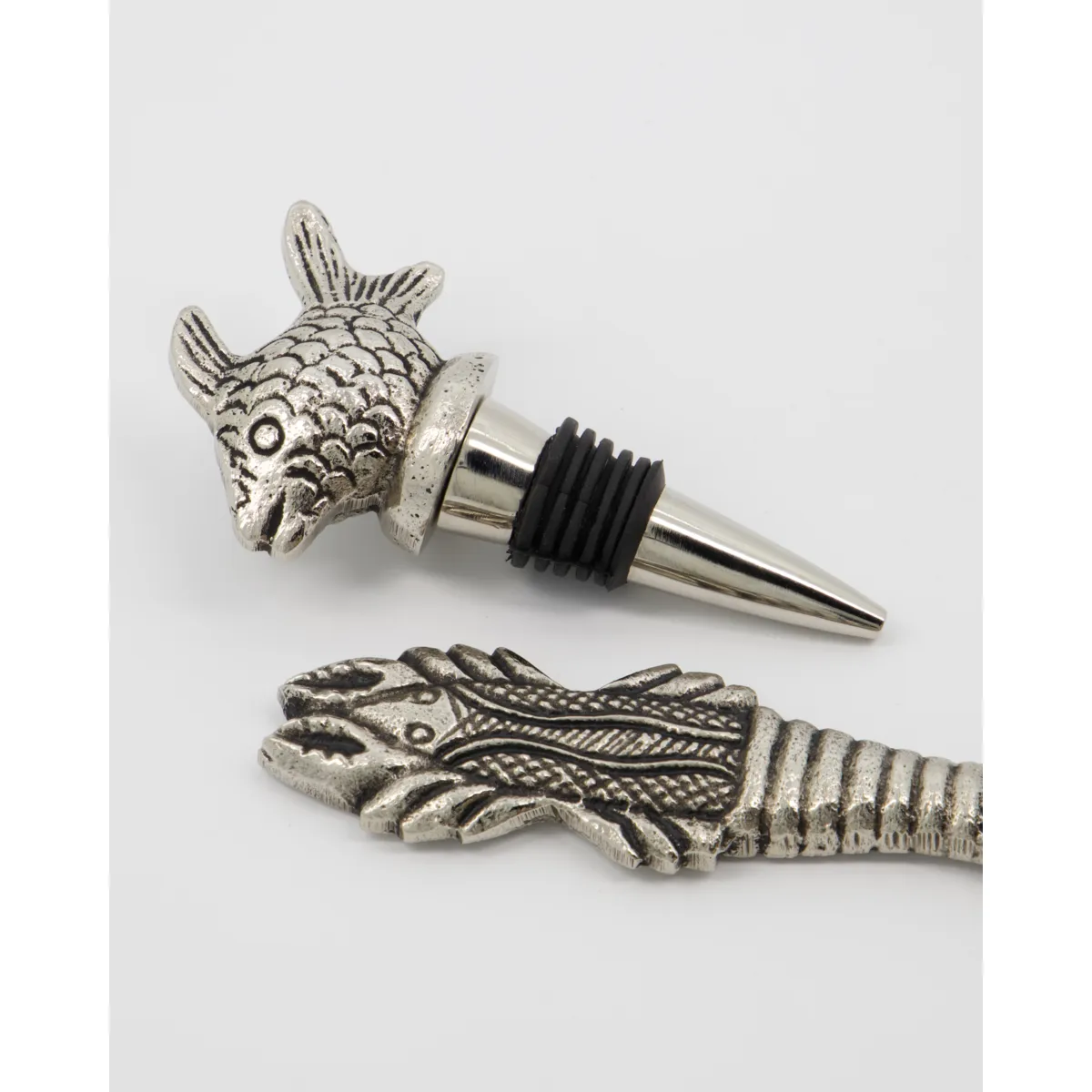 Set de bar Fish 2 pièces, Argent antique House Doctor