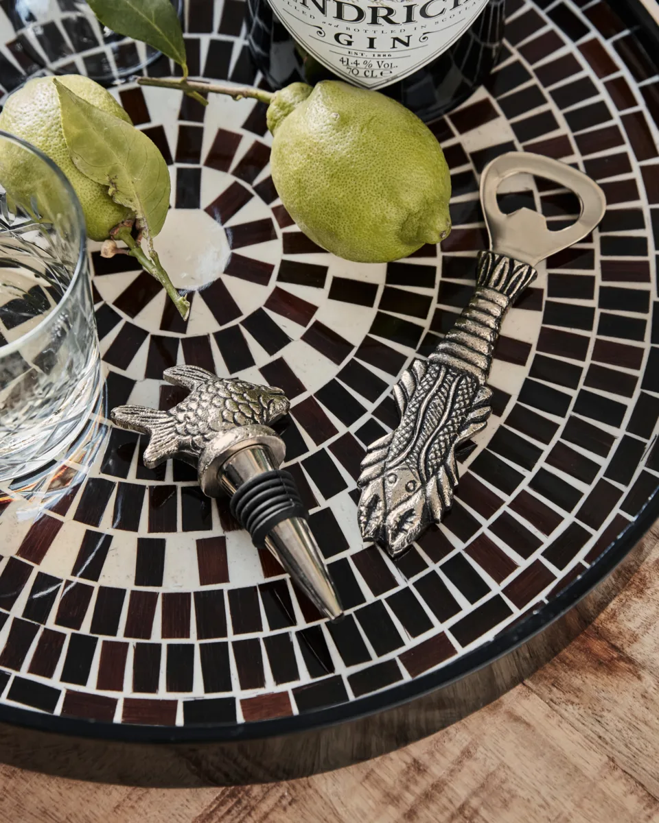 Set de bar Fish 2 pièces, Argent antique House Doctor