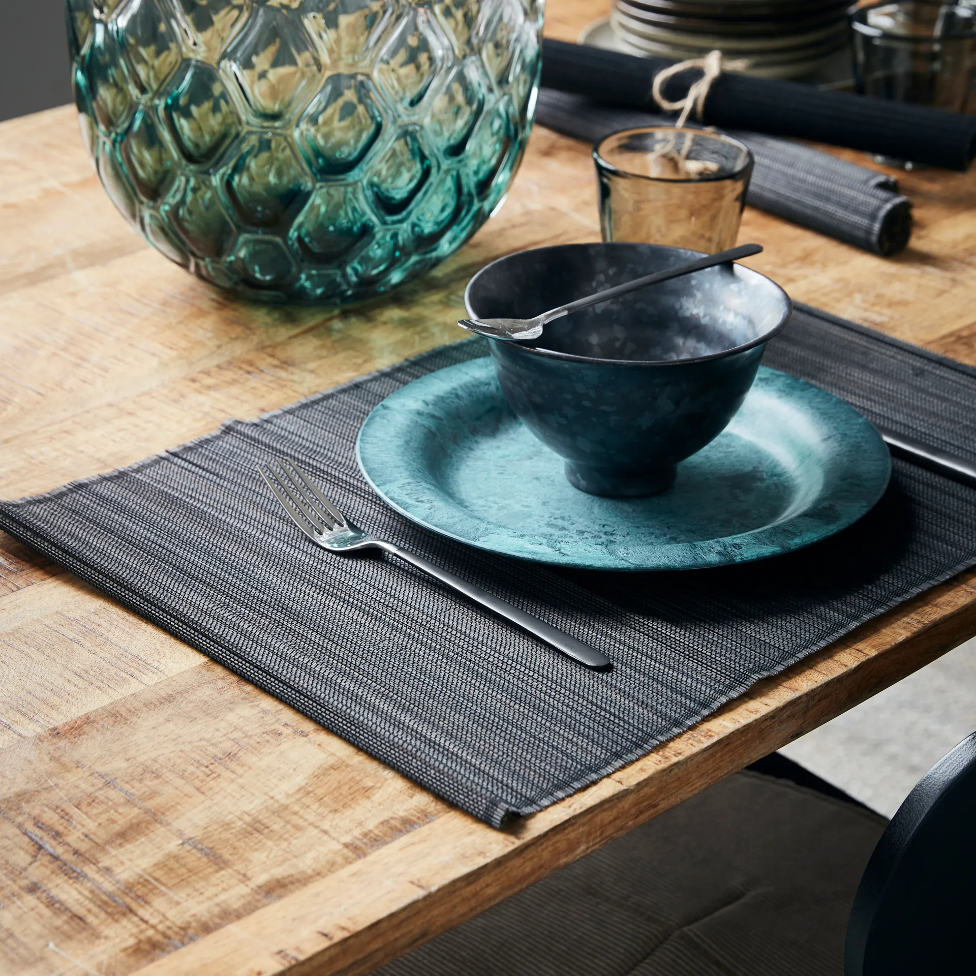 Set de table Bamb 33x45 cm Lot de 4, Noir House Doctor