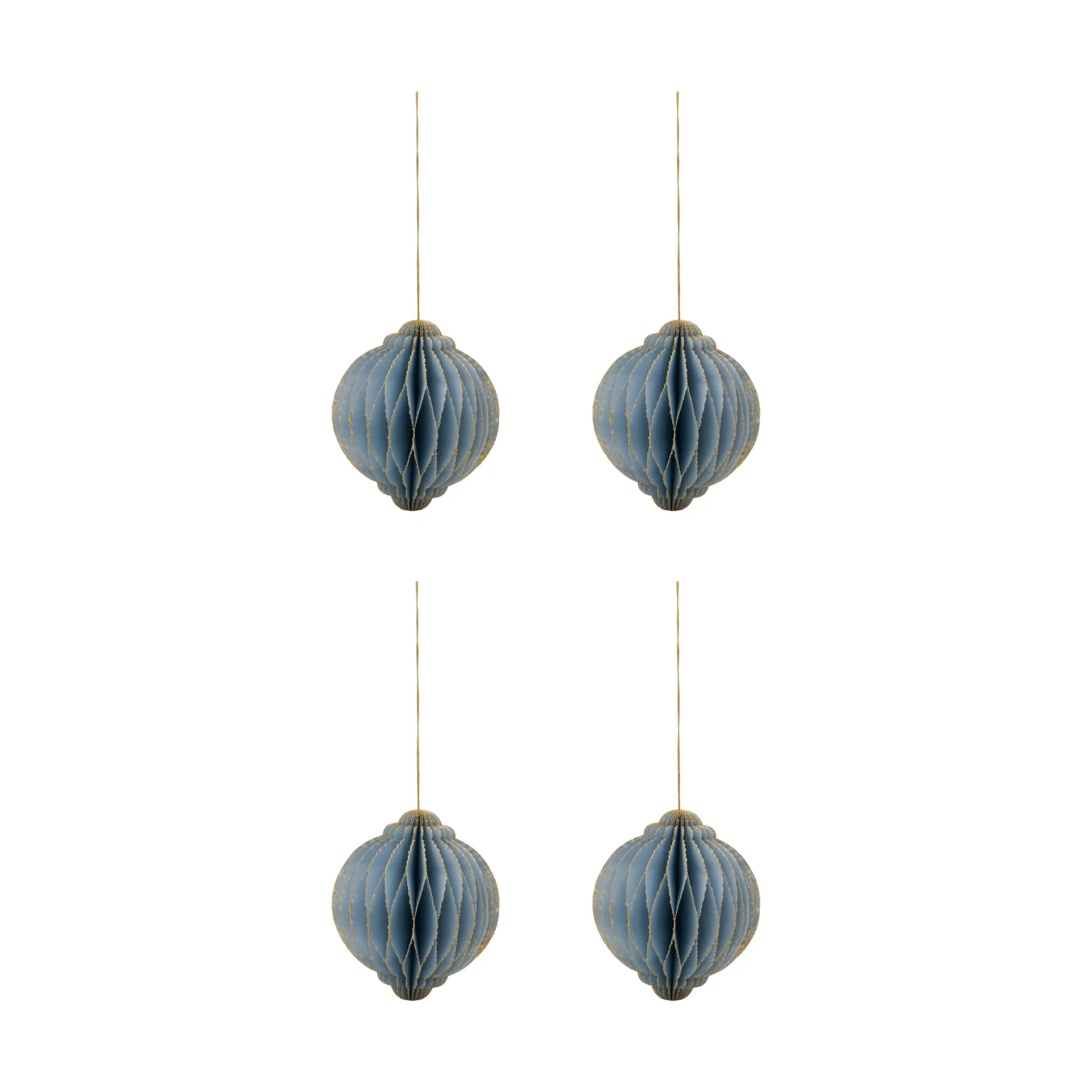 Suspension de Noël Alsta lot de 4, Bleu clair, Ø10 cm House Doctor