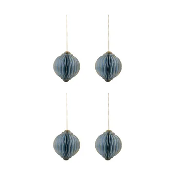 Suspension de Noël Alsta lot de 4 - Bleu clair, Ø10 cm - House Doctor
