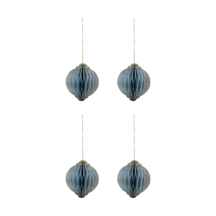 Suspension de Noël Alsta lot de 4 - Bleu clair, Ø10 cm - House Doctor