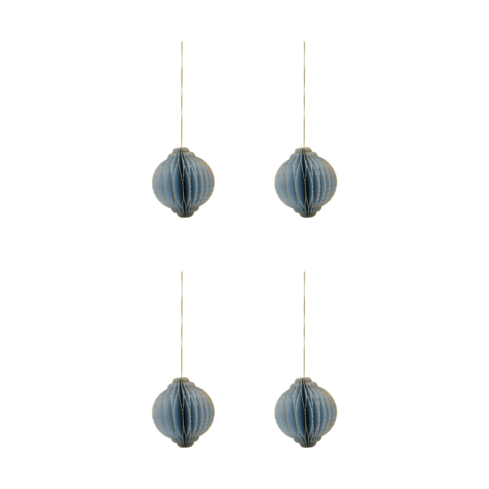 Suspension de Noël Alsta lot de 4, Bleu clair, Ø8 cm House Doctor