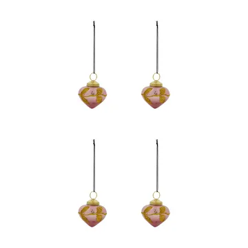 Suspension de Noël Amore lot de 4 - Rose - House Doctor
