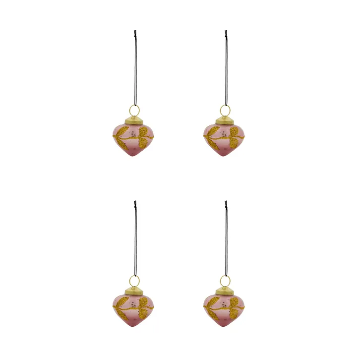 Suspension de Noël Amore lot de 4 - Rose - House Doctor