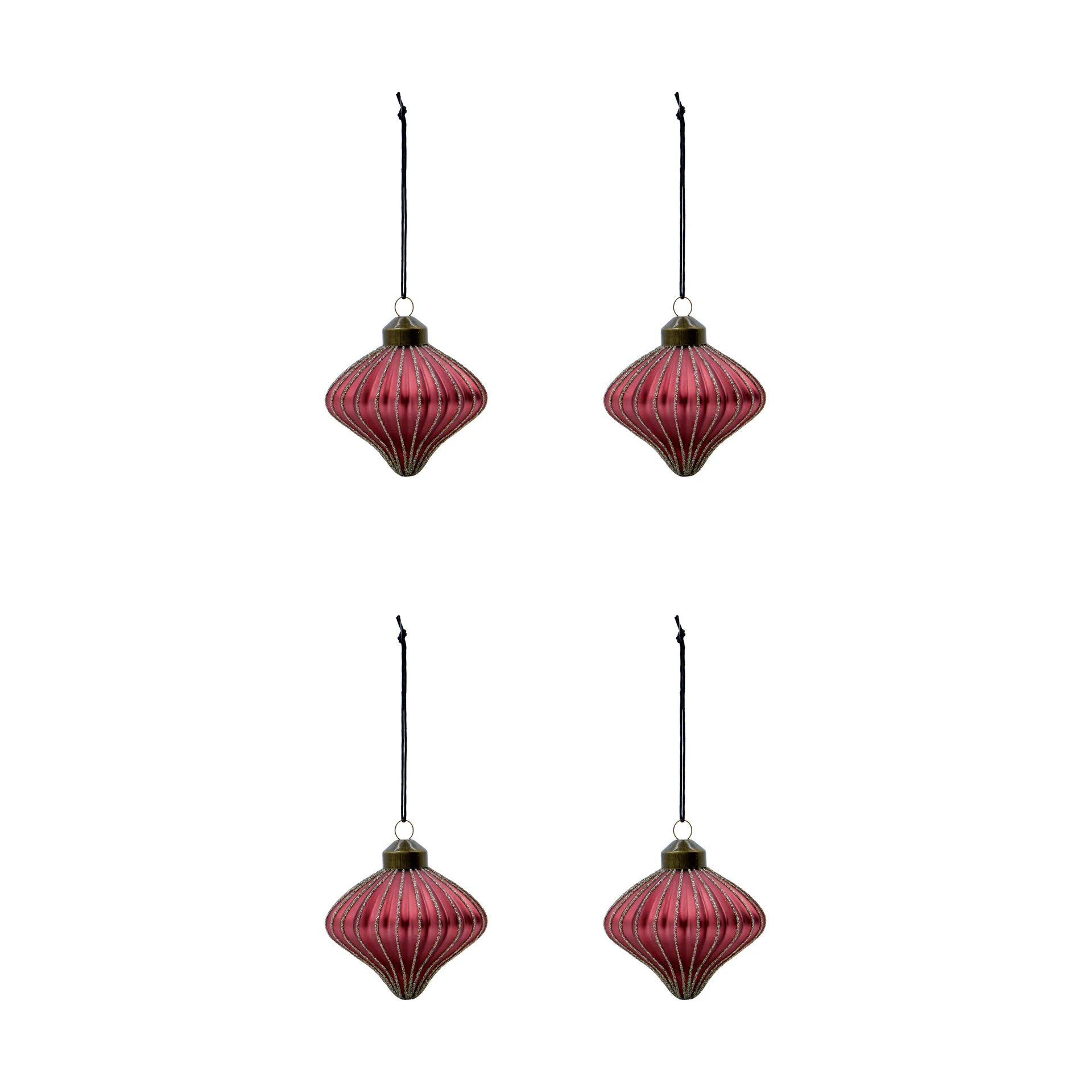 Suspension de Noël Spin lot de 4, Rouge poussiéreux House Doctor