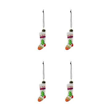 Suspension de Noël Stok bas de Noël lot de 4 - Rouge, blanc - House Doctor