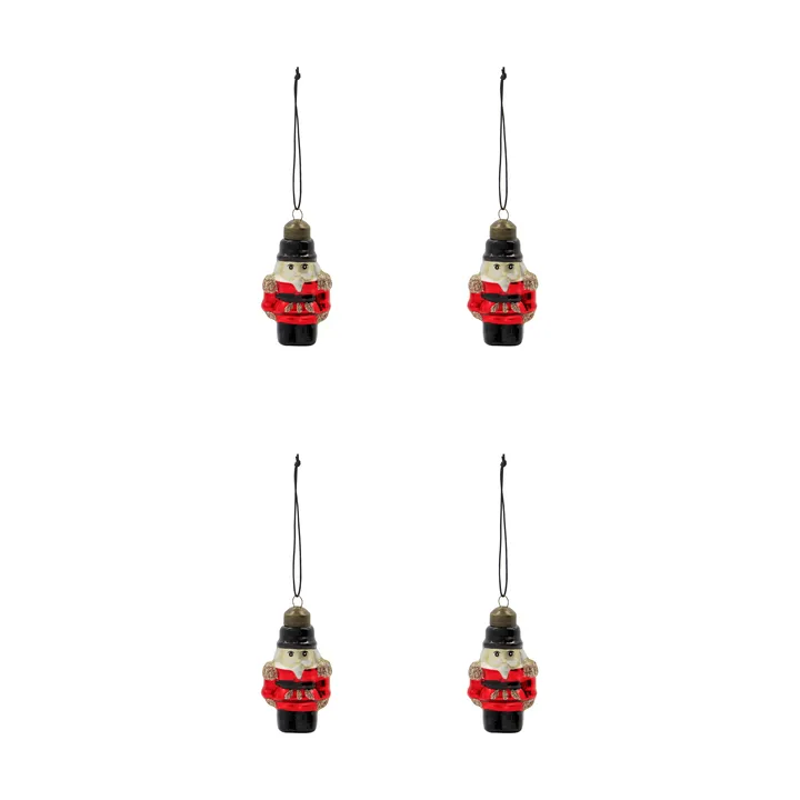 Suspension de Noël Tino lot de 4 - Rouge - House Doctor