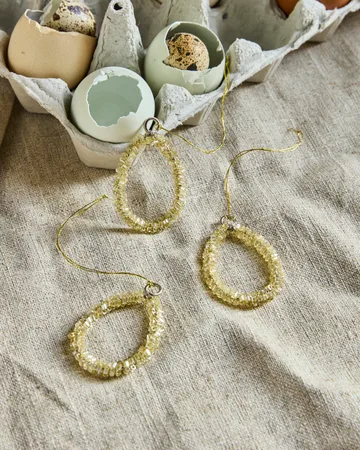 Suspension de Pâques Beads 3 pièces - Champagne - House Doctor