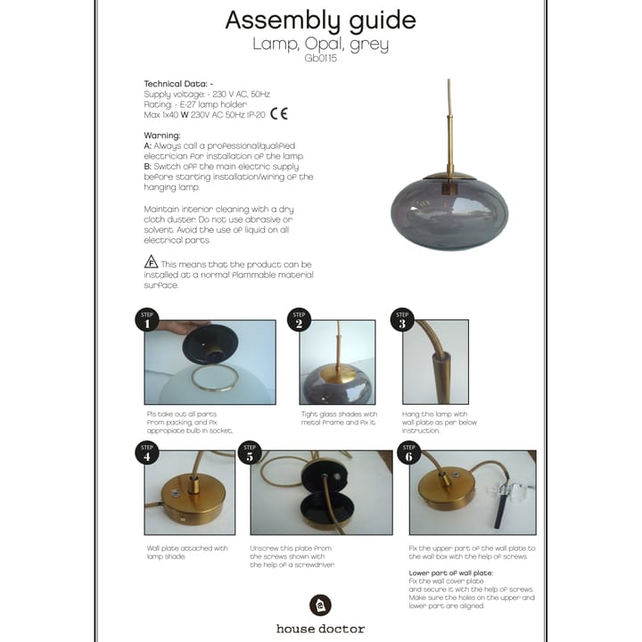 Suspension Opal, gris House Doctor