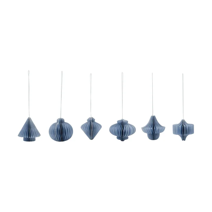 Suspensions de Noël Comb 6 pièces - Bleu clair - House Doctor