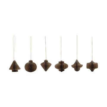 Suspensions de Noël Comb 6 pièces - Marron clair - House Doctor