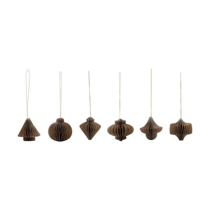 Suspensions de Noël Comb 6 pièces - Marron clair - House Doctor