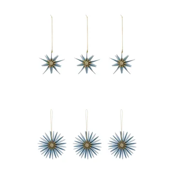 Suspensions de Noël Stari 6 pièces - Bleu clair - House Doctor