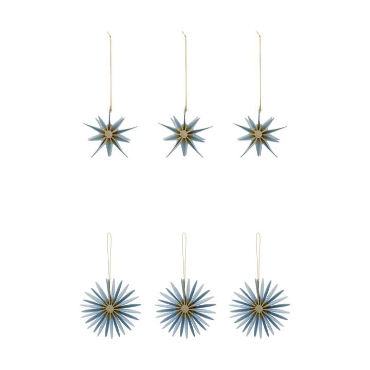 Suspensions de Noël Stari 6 pièces - Bleu clair - House Doctor