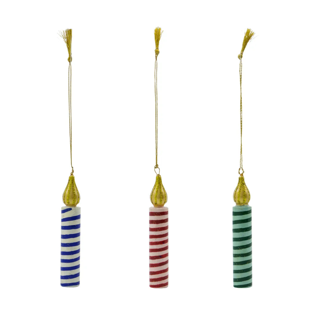 Suspensions lumineuses décoratives, 3 pièces, Vert-rose-bleu House Doctor