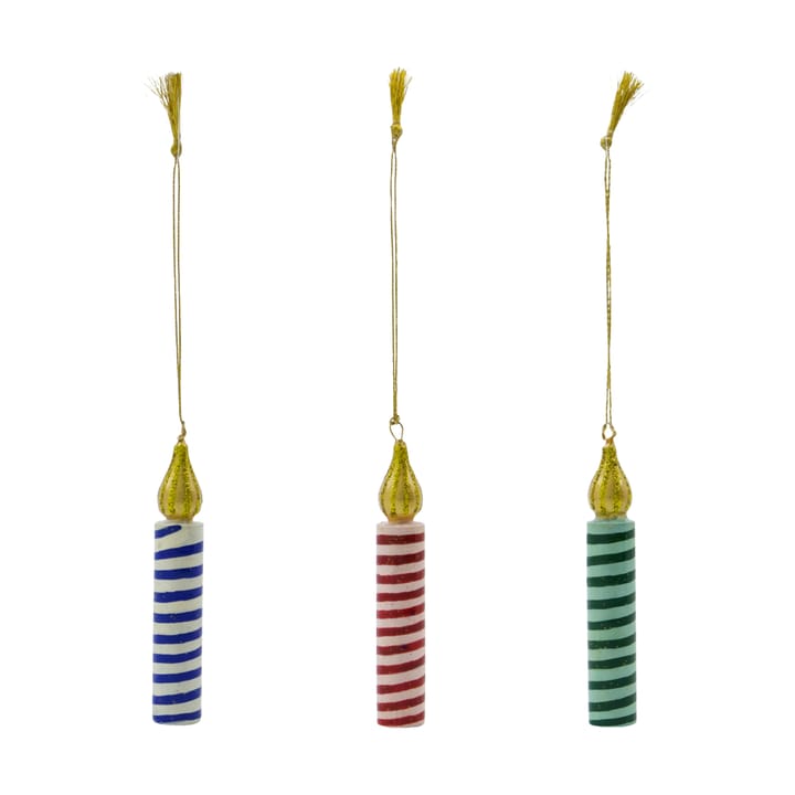 Suspensions lumineuses décoratives, 3 pièces - Vert-rose-bleu - House Doctor