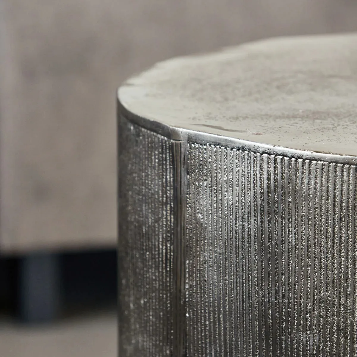 Table basse Rota 35 cm, Argent brossé House Doctor