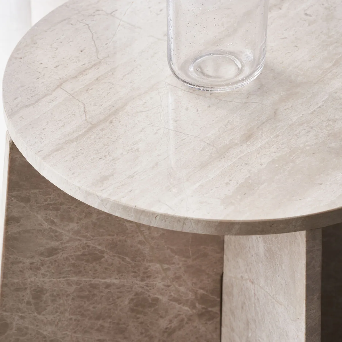 Table d'appoint Marb 48x48x40 cm, Marbre beige House Doctor