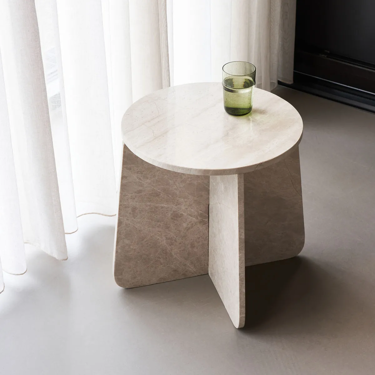 Table d'appoint Marb 48x48x40 cm, Marbre beige House Doctor