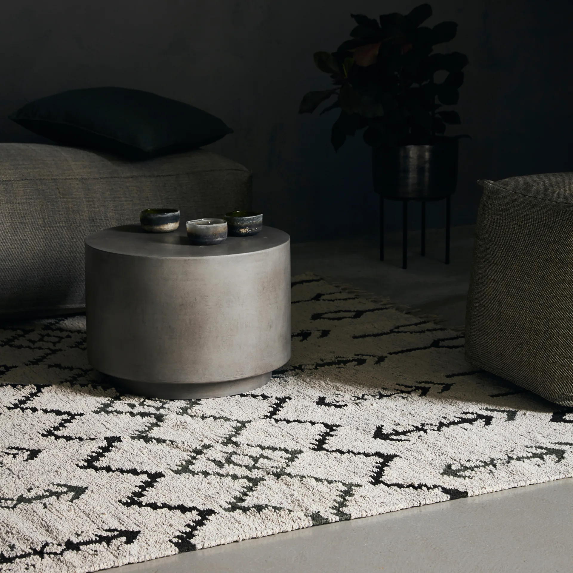 Tapis Arte 180x180 cm, Off-white House Doctor