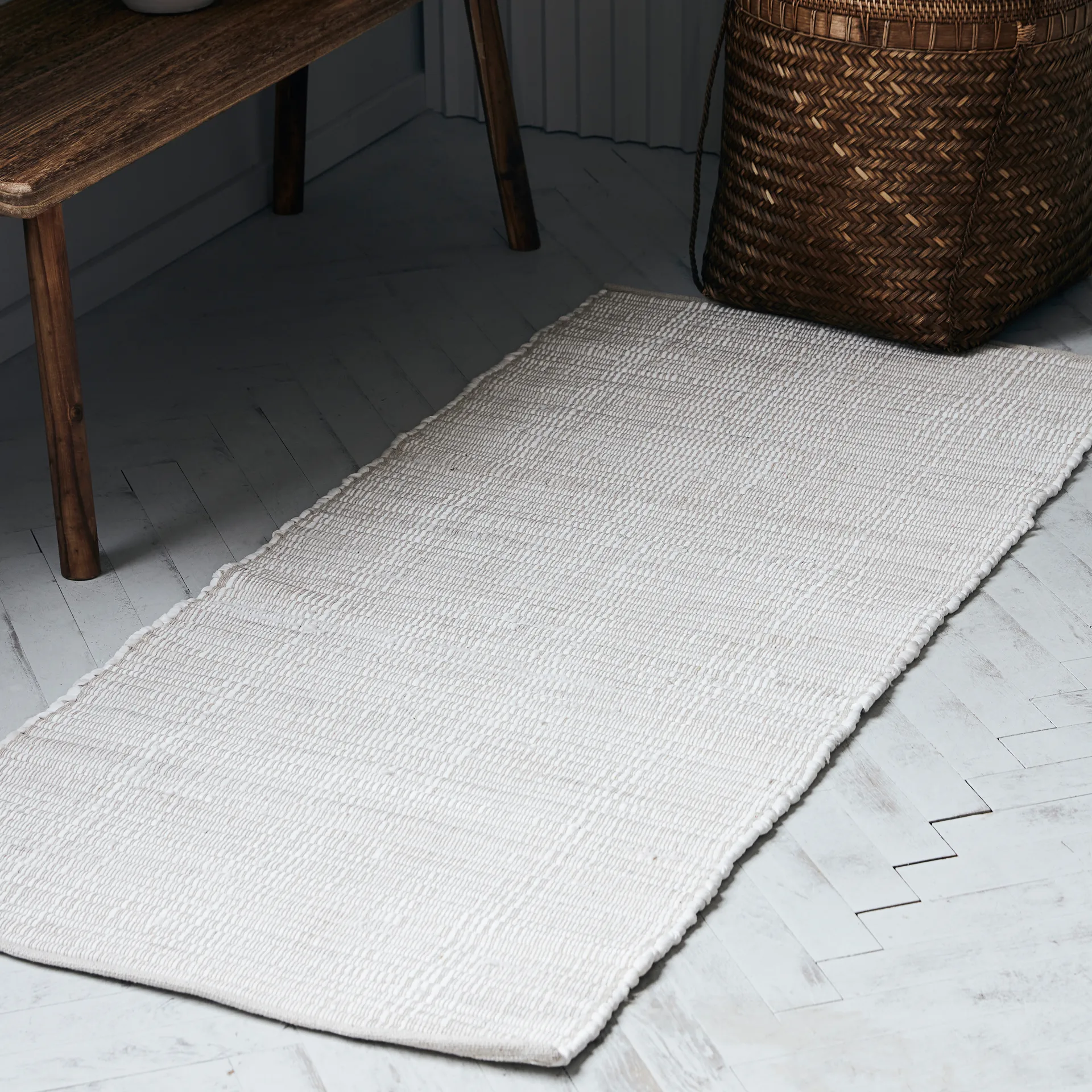 Tapis Chindi 70x160 cm, Blanc House Doctor